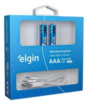 2 Pilhas Alcalinas Recarregável Aaa Palito Usb-c + Cabo 2 Pilhas Alcalinas Recarregável Aaa Palito Usb-c + Cabo