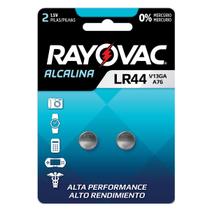 2 Pilhas Baterias Lr44 A76 Ag13 Alcalina Rayovac 1 Cartela