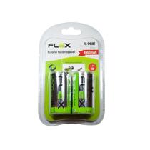 2 Pilhas Recarregáveis Flex Tipo D Grande 4500mAh - FX-D45B2