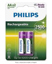 2 Pilhas Recarregáveis Philips Aa 2500 mAh Originais Pequena Prontas pro Uso RTU 2 Pilhas Recarregáveis Philips Aa 2500 mAh Originais Pequena Prontas pro Uso RTU
