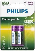 2 Pilhas Recarregáveis Philips Aa 2500 mAh Originais Pequena Prontas pro Uso RTU 2 Pilhas Recarregáveis Philips Aa 2500 mAh Originais Pequena Prontas pro Uso RTU