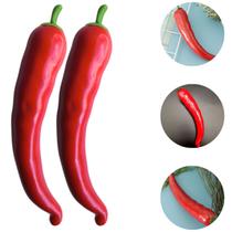 2 Pimentão Decoração Artificial Frutas Legume Realista 18cm