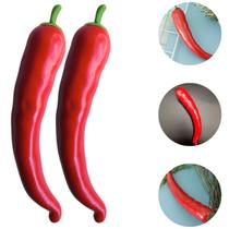 2 Pimentão Decoração Fruta Legume Artificial Realista 18cm