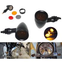 2 Piscas lente Bullet Moto Metal Cafe Racer Custom