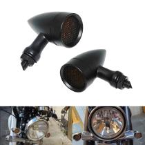 2 Piscas Setas Luz Forte Bullet Moto Custom Cafe Racer Metal