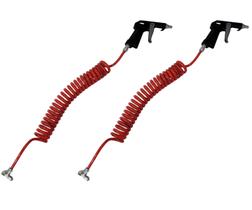2 Pistola De Ar Gatilho Mangueira Cabine Caminhão Vermelha