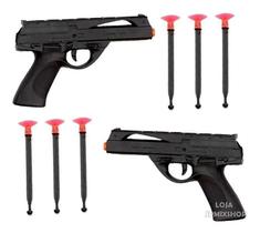 2 pistolas lança dardos brinquedo infantil crianças menino - 6 Dardos