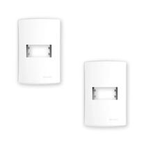 2 Placa 4X2 Para 1 Módulo C Suporte Branco Inova Pro Alumbra