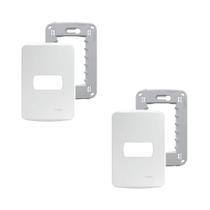 2 Placa Espelho 4x2 1 Mod Branca Miluz S3B77110 Com Suporte 2 Placa Espelho 4x2 1 Mod Branca Miluz S3B77110 Com Suporte