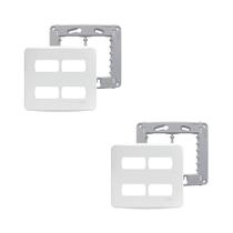 2 Placa Espelho 4x4 4 Mod Branca Miluz S3B77440 Com Suporte