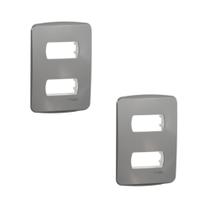 2 Placa/Espelho Alumínio 4X2 2 Mod S3B77122 Miluz Schneider