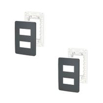 2 Placa/Espelho Stellar Black 4x2 S730121294 Orion Schneider