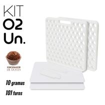 2 Placa Porcionadora de Doces Brigadeiro 10g 101 Furos Promo