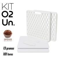 2 Placa Porcionadora de Doces Brigadeiro 13g 101 Furos Promo