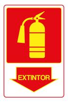 2 Placa PS Sinalizacao de Extintor de Seguranca 30x20cm