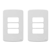 2 Placas 4x2 Pol. Horizontal P/ 3 Módulos Cor Branca Weg