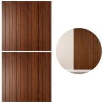 2 Placas Adesiva Ripada 3D Marrom 60x60cm P/ Parede