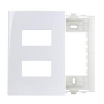 2 Placas Brancas Com Suporte Margirius 4x2 Com 2 Postos 2 Placas Brancas Com Suporte Margirius 4x2 Com 2 Postos