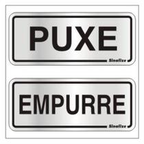 2 Placas de Alumínio Auto-Adesiva 15x6cm Puxe / Empurre -120 AG - SINALIZE