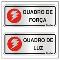 2 Placas de Alumínio Auto-Adesiva 15x6cm Quadro de Força / Quadro de Luz -120 AL - SINALIZE 2 Placas de Alumínio Auto-Adesiva 15x6cm Quadro de Força / Quadro de Luz -120 AL - SINALIZE