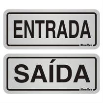 2 Placas de Alumínio Auto-Adesiva 5x12cm Entrada / Saída - 900 BD - SINALIZE 2 Placas de Alumínio Auto-Adesiva 5x12cm Entrada / Saída - 900 BD - SINALIZE