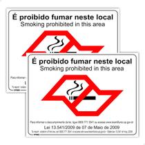 2 Placas É Proibido Fumar Neste Local Lei 20x15 Sinalização