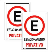 2 Placas Estacionamento Privativo Sinalização 20x30 Ps 1mm 2 Placas Estacionamento Privativo Sinalização 20x30 Ps 1mm