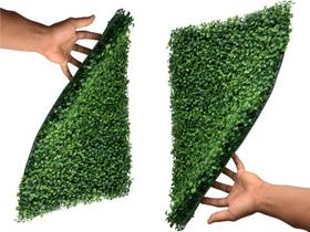 2 Placas para Jardim Vertical Artificial com folhagens permanentes premium UV decore seu espaço