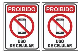 2 Placas Proibido O Uso De Celular Durante Expediente 20x15 2 Placas Proibido O Uso De Celular Durante Expediente 20x15