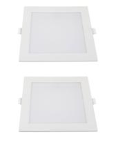 2 Plafon Led Ourolux Embutir Branco Frio 18w Bivolt