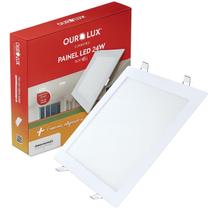 2 Plafon Painel Quadrado Led Embutir 24w Branco Neutro 4000k