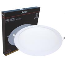 2 Plafon Redondo Embutir 24w Amarelado Branco Quente 3000k