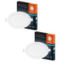 2 Plafons Led De Embutir Redondo Biv 18w 6500k Ledvance