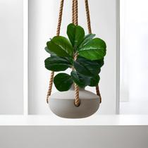2 Plantas Ficus Lyrata Artificial Verde 45cm Broto Planta Folha em Silicone Para Decoração Enfeite e Ambiente - DE1925
