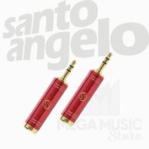 2 Plug Adaptador P10xP2 Estereo Ouro Vermelhor 2 Plug Adaptador P10xP2 Estereo Ouro Vermelhor