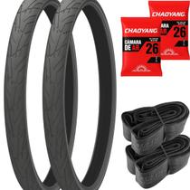 2 Pneu Levorin Praeiro Liso Aro26 X 1.95 Com Câmara Inclusa