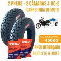 2 Pneus e 2 Câmaras de Ar TOAK 4.008 Brutus, Aro 8, fabricado em 6 lonas para caretinha para Moto 2 Pneus e 2 Câmaras de Ar TOAK 4.008 Brutus, Aro 8, fabricado em 6 lonas para caretinha para Moto