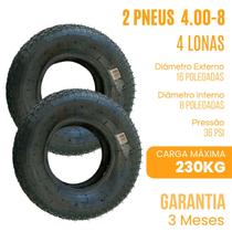 2 Pneus TOAK 4.80 4.00.8, Aro 8, fabricado em 4 lonas, ideal para carrinho de carga de Armazém e Industrial 2 Pneus TOAK 4.80 4.00.8, Aro 8, fabricado em 4 lonas, ideal para carrinho de carga de Armazém e Industrial