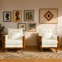2 Poltrona Reclinável Londres material sintético Nozes e Linho Conforto Plumante Ultramacio 2 Poltrona Reclinável Londres material sintético Nozes e Linho Conforto Plumante Ultramacio