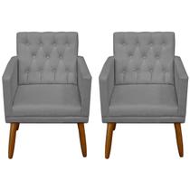 2 Poltronas Cadeira Capitone para Sala de Espera Recepção Escritório Sala de Estar Manicure
