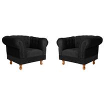 2 Poltronas Chesterfield Capitone Duque - Suede Preto / Recepção, Sala, Móveis, decoração 2 Poltronas Chesterfield Capitone Duque - Suede Preto / Recepção, Sala, Móveis, decoração