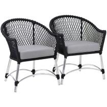 2 Poltronas Chile em Corda Náutica Alumínio Trama Original