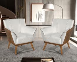 2 Poltronas Decorativa Berlim Compose Pés De Madeira