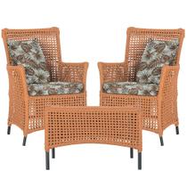 2 Poltronas e 1 Mesa Igapó em Alumínio Pintura Preta Corda Náutica Estofado 6