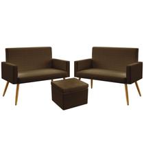 2 Poltronas Nina Sem Rodapé Com Puff Quasar Sued Marrom Aradecor 2 Poltronas Nina Sem Rodapé Com Puff Quasar Sued Marrom Aradecor