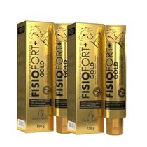 2 Pomada Massagem Fisiofort Premium Gold Bio Instinto 150g