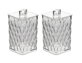 2 Porta Algodão Cotonete Glamour Banheiro Lavabo Acrilico 2 Porta Algodão Cotonete Glamour Banheiro Lavabo Acrilico