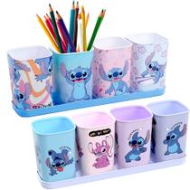 2 Porta Canetinhas e Lápis Infantil Estampado Lilo Stitch