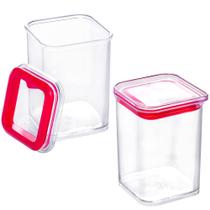 2 Porta Condimentos Hermético Multiuso Parafusos Linha Miçanga Vermelho 2 Porta Condimentos Hermético Multiuso Parafusos Linha Miçanga Vermelho