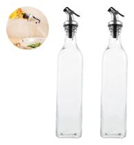 2 Porta eite Galheteiro 500Ml Vinagre Bico Dosador Premium